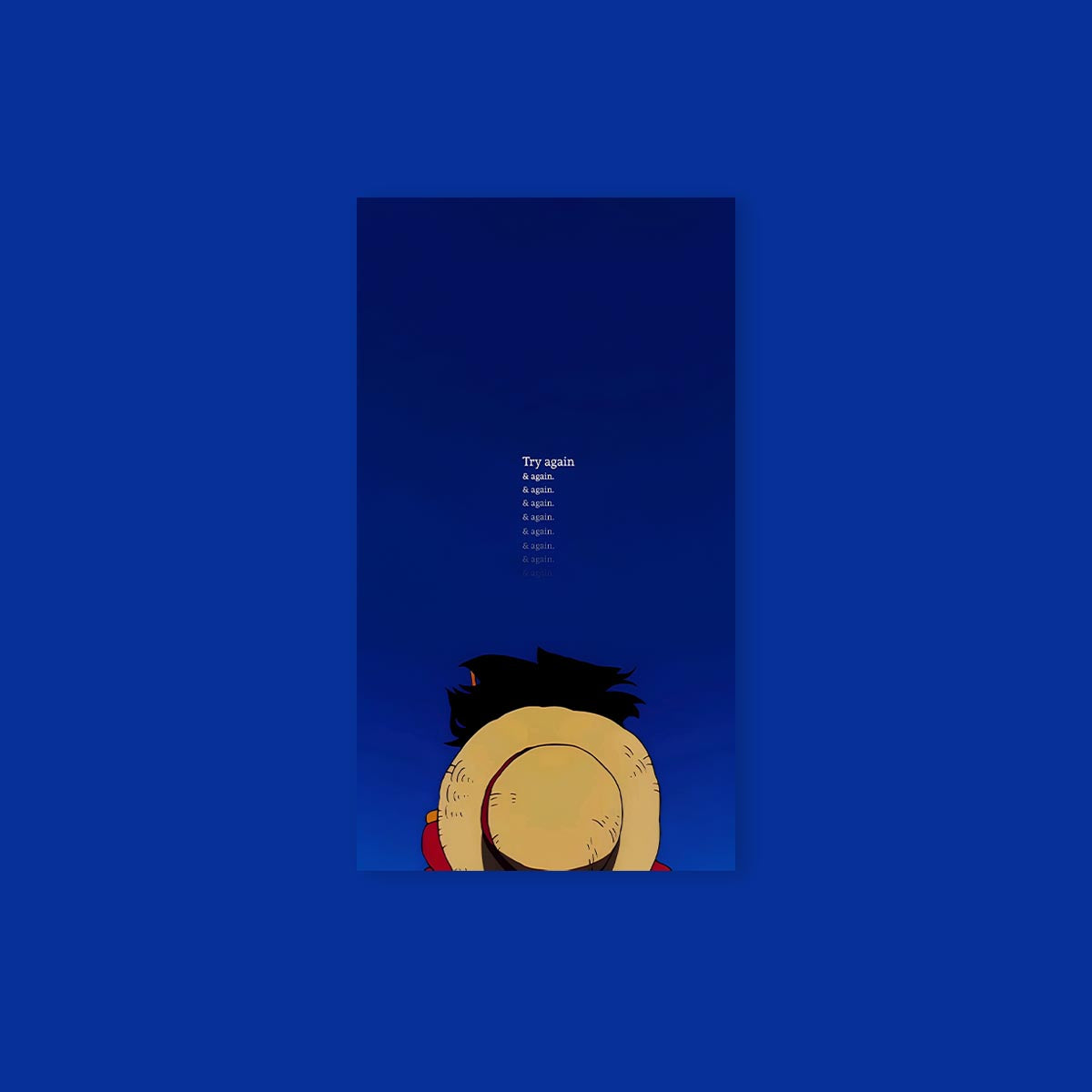 Luffy Blue Minimal Poster Sticker