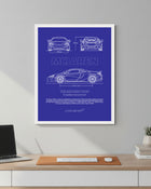Mclaren 720 Blueprint Line Art Poster