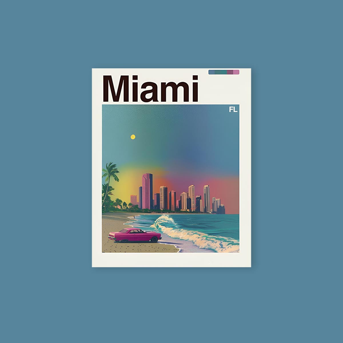 Miami Beach Travel Poster Sticker