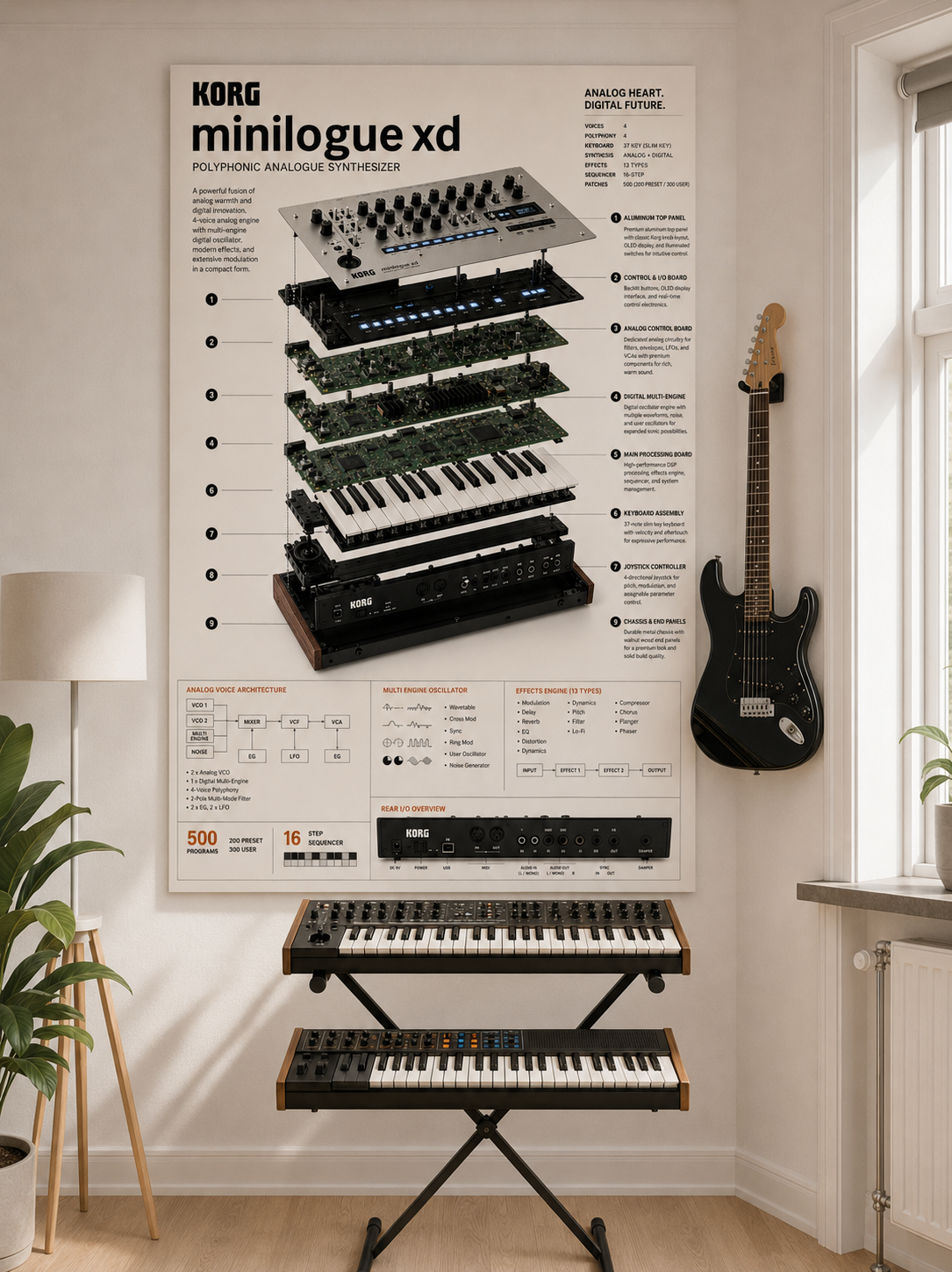 KORG Minilogue XD Wall Art Poster - Synthesizer Poster, Music Studio Wall Decor, Gift for Music Producer (Copy)