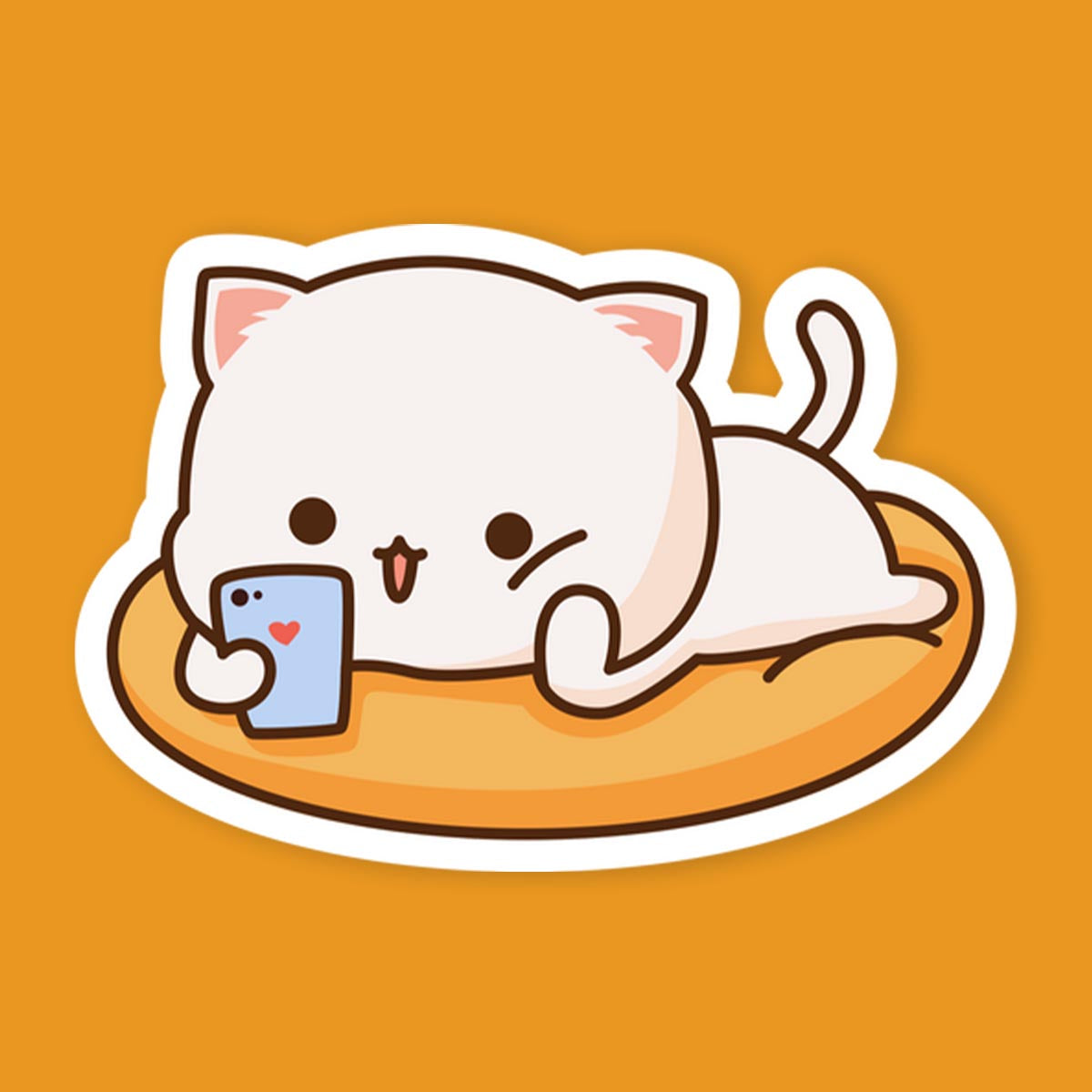 Mochi Peach Cat Phone Sticker
