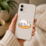 Mochi Peach Cat Phone Sticker
