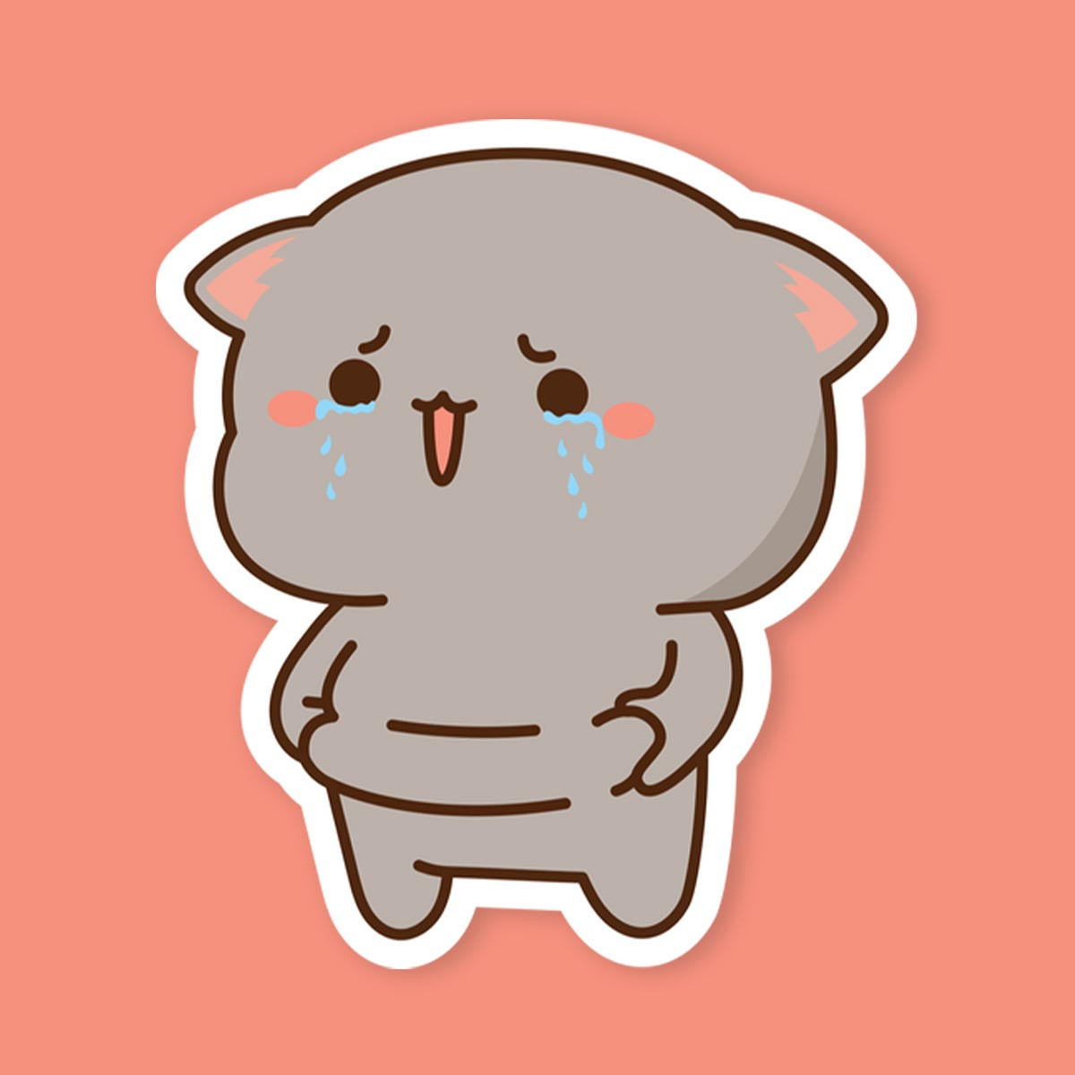 Mochi Peach Cat Weight Sticker