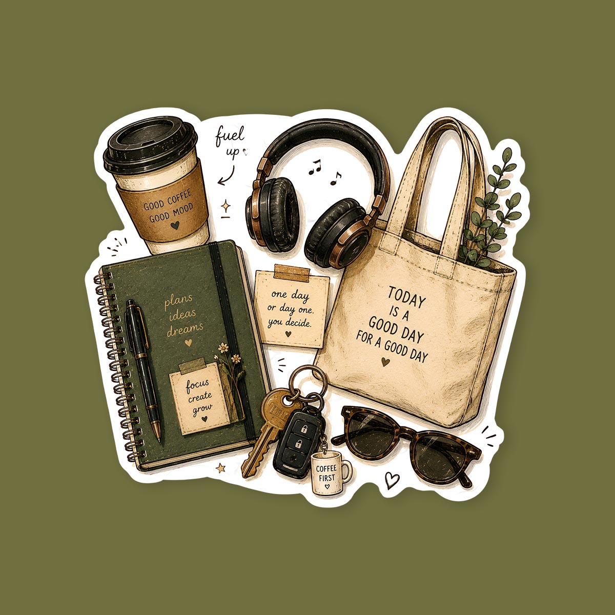 Morning Coffee Starter Pack Sticker