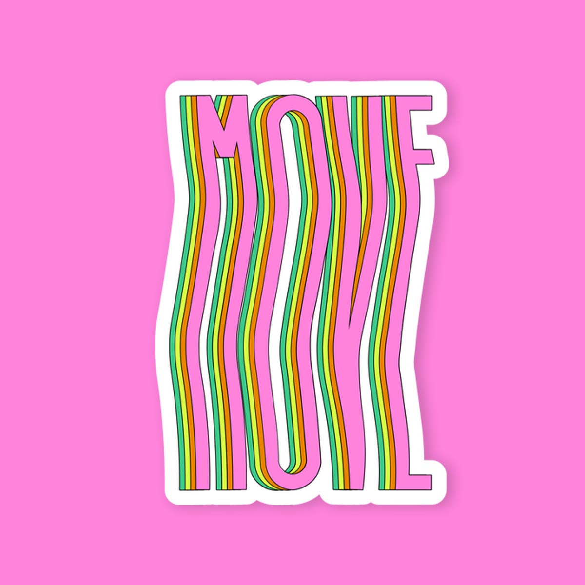 Move Retro Text Sticker