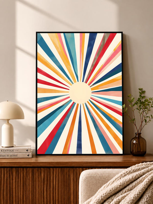 Multicolor Radial Sunburst Poster