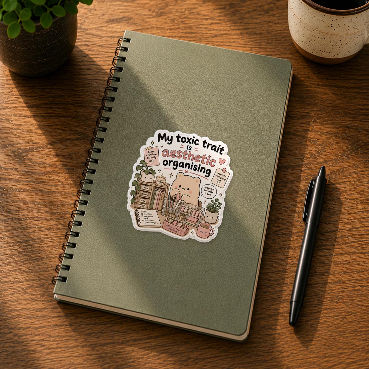 My Toxic Trait Is Aesthetic Organizing Sticker