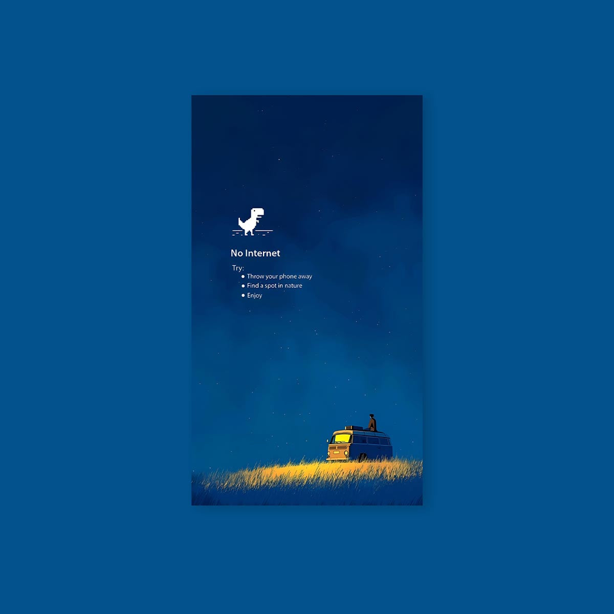 No Internet Chrome Dino Poster Sticker