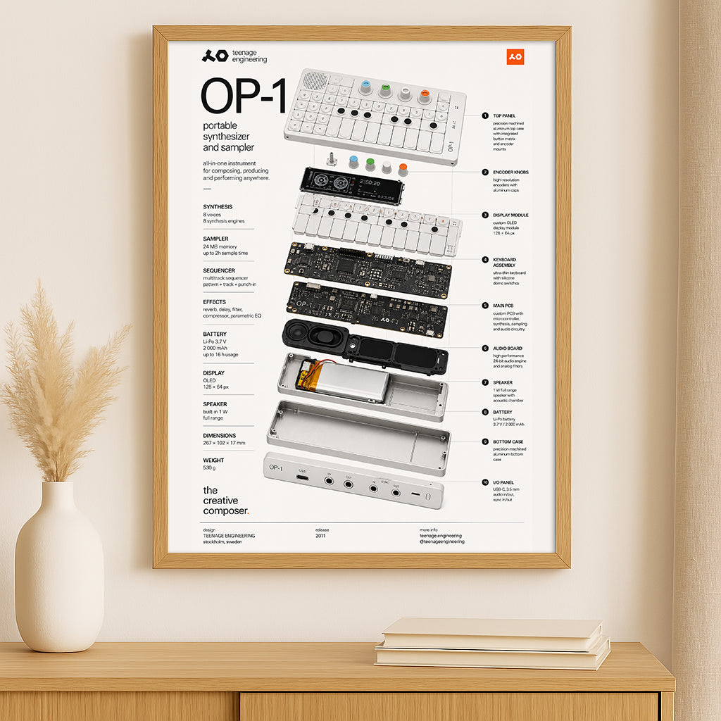 Teenage Engineering OP-1  Wall Art Poster - Synthesizer Poster, Music Studio Wall Decor, Gift for Music Producer