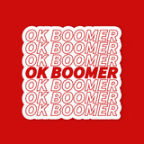 Ok Boomer Red Lettering Sticker