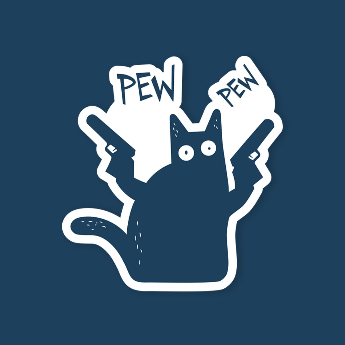 Pew Pew Cat Sticker