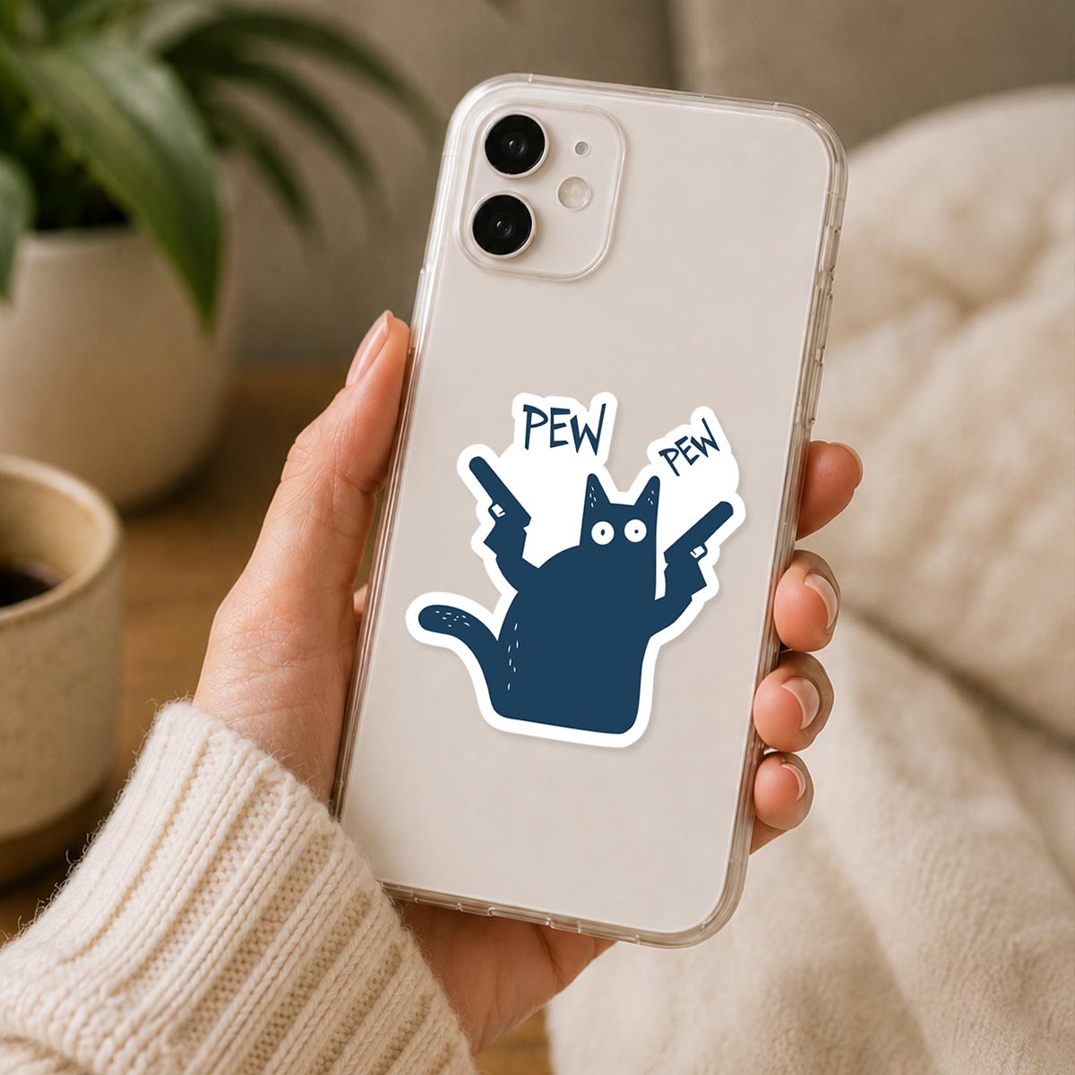 Pew Pew Cat Sticker