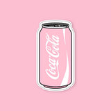 Pink Coca Cola Can Sticker