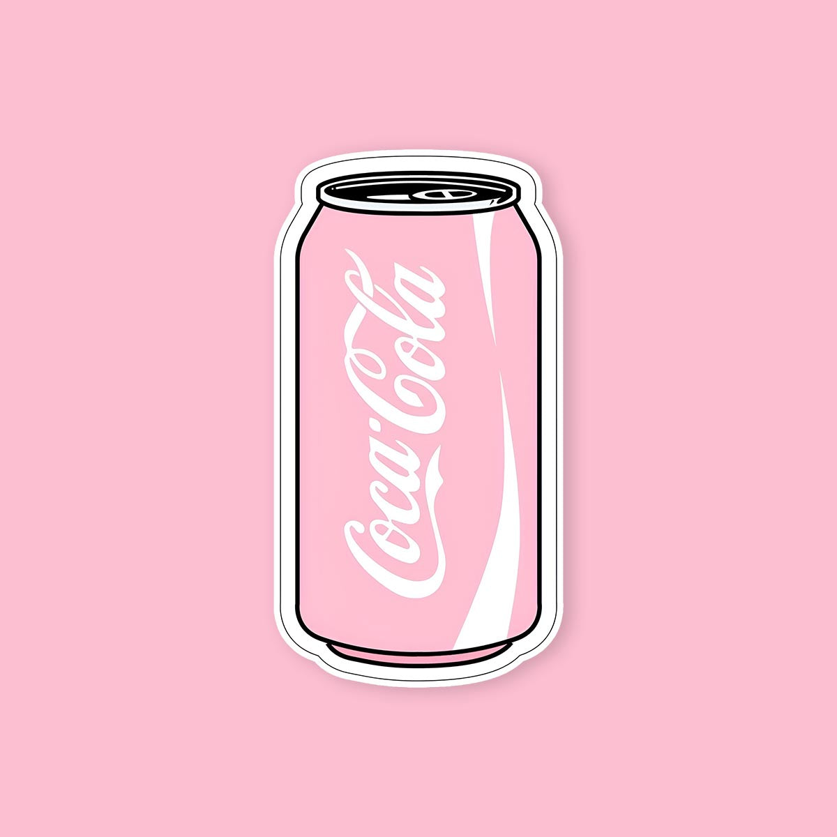 Pink Coca Cola Can Sticker