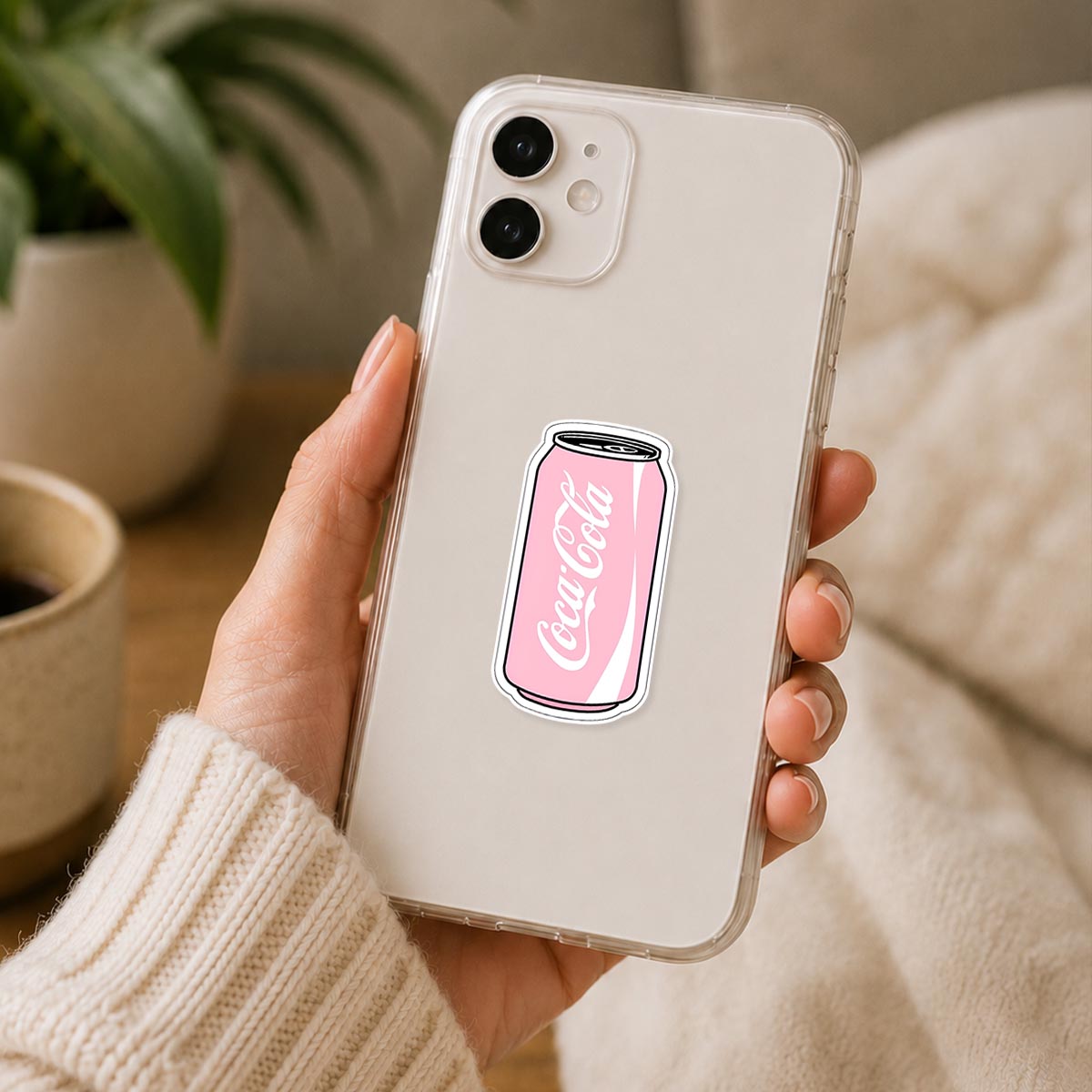 Pink Coca Cola Can Sticker