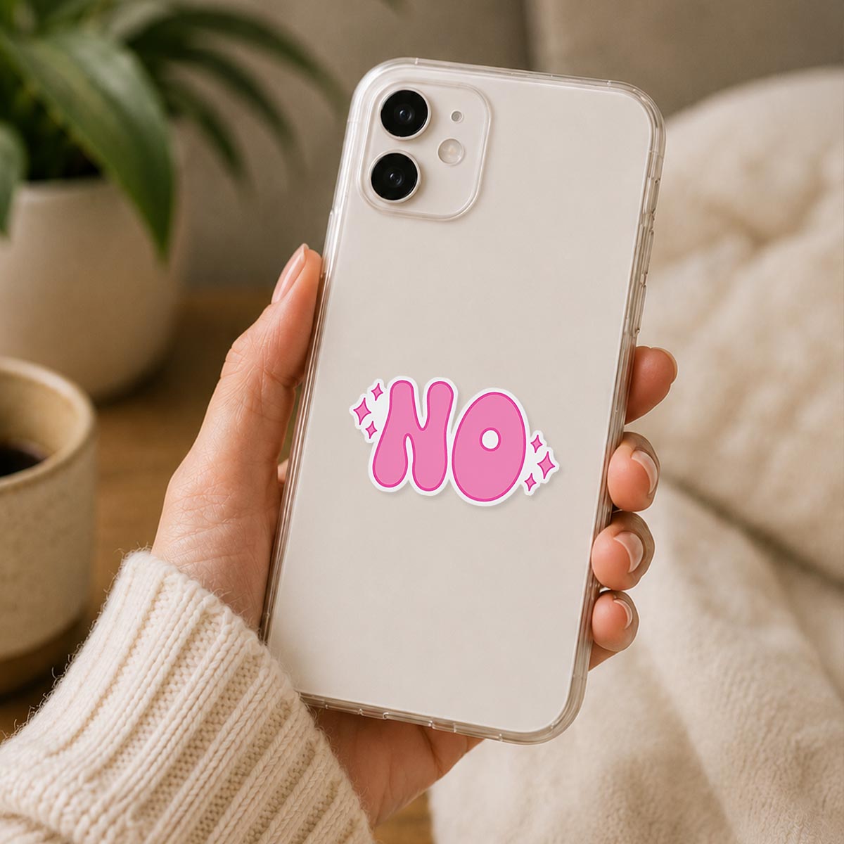 Pink No Bubble Sticker