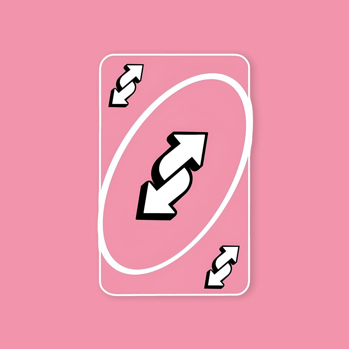 Pink Uno Reverse Card Sticker