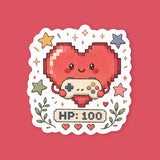 Pixel Heart HP 100 Gaming Sticker