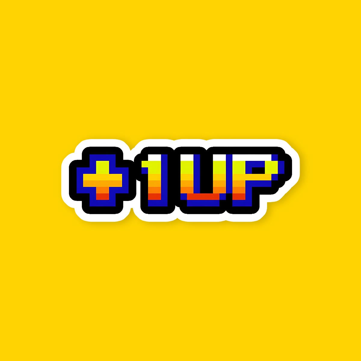 Plus One Up Pixel Sticker