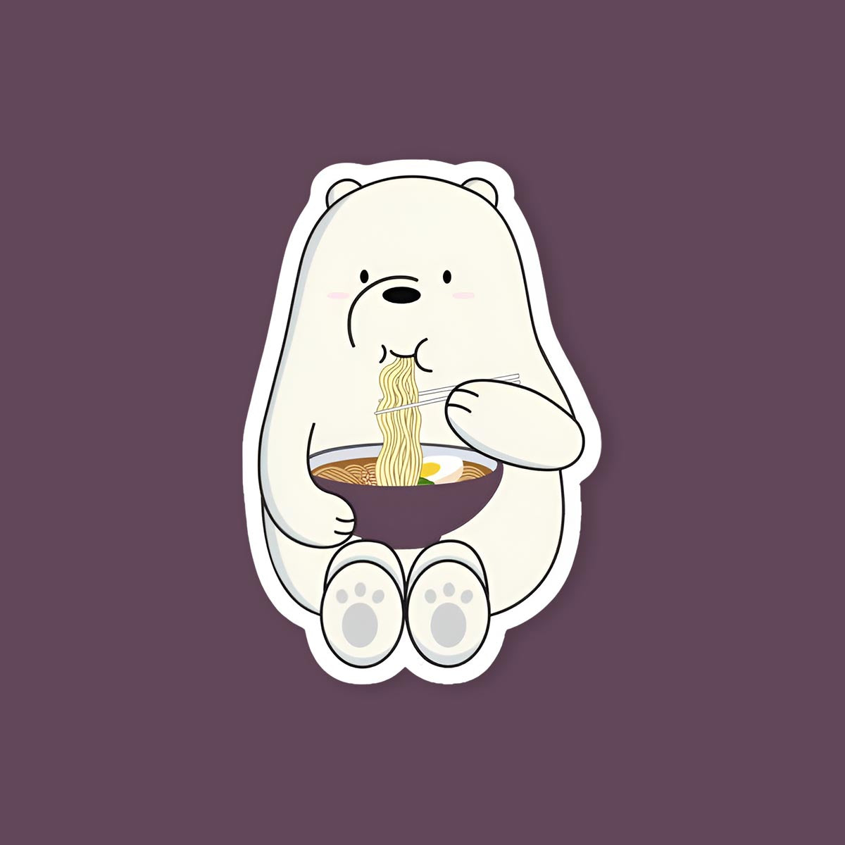 Polar Bear Noodles Sticker