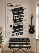 Sequential Prophet 6 Wall Art Poster - Synthesizer Poster, Music Studio Wall Decor, Gift for Music Producer