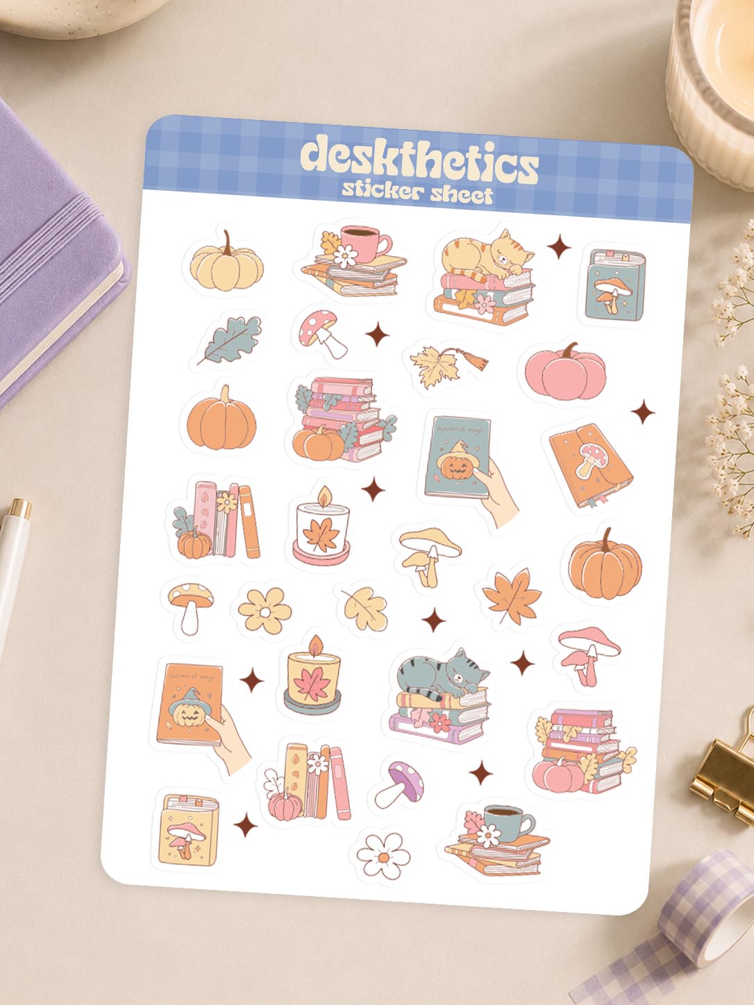 Pumpkin & Fall Aesthetic Sticker Sheet