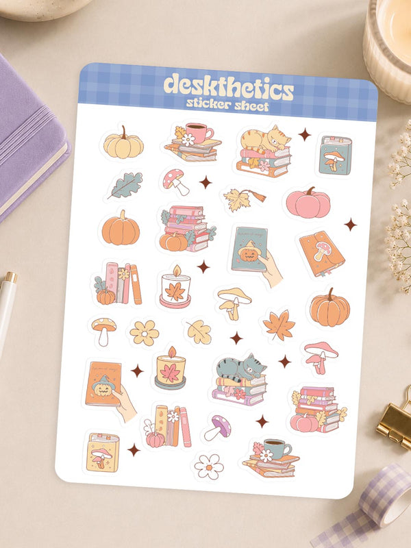 Pumpkin & Fall Aesthetic Sticker Sheet