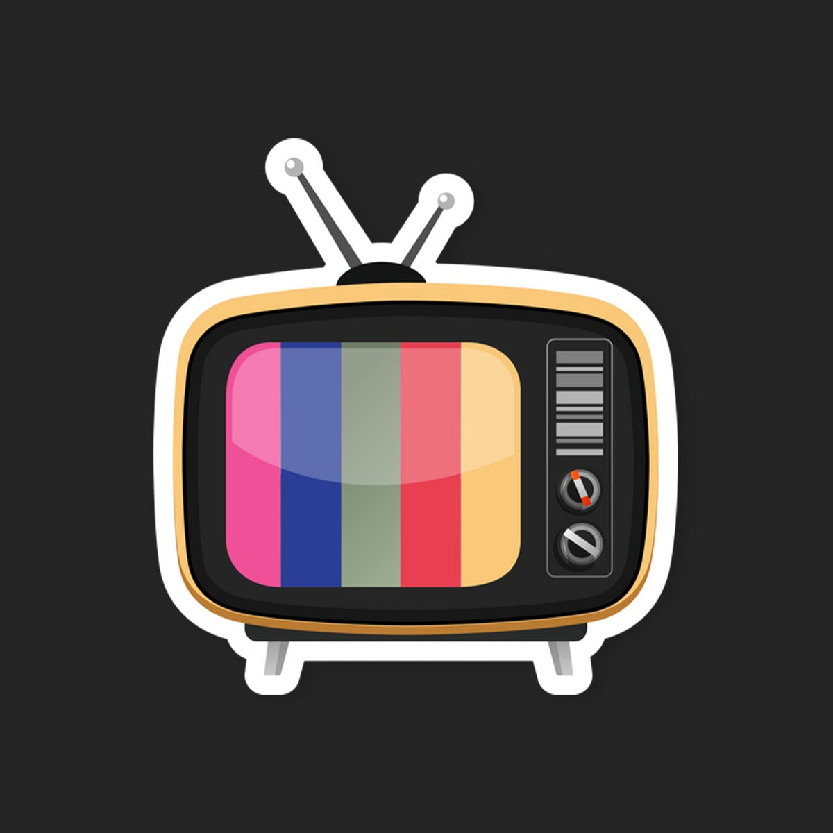 Retro TV Color Bars Sticker