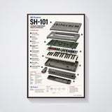 Roland SH-101 Wall Art Poster - Synthesizer Poster, Music Studio Wall Decor, Gift for Music Producer