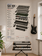 Roland SH-101 Wall Art Poster - Synthesizer Poster, Music Studio Wall Decor, Gift for Music Producer