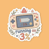 Running On 3 Percent Handheld Gaming Sticker