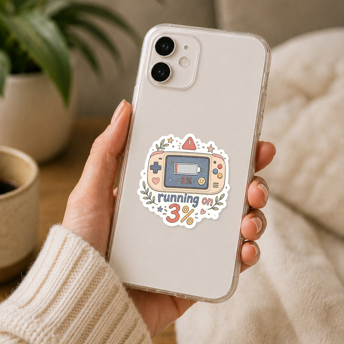 Running On 3 Percent Handheld Gaming Sticker