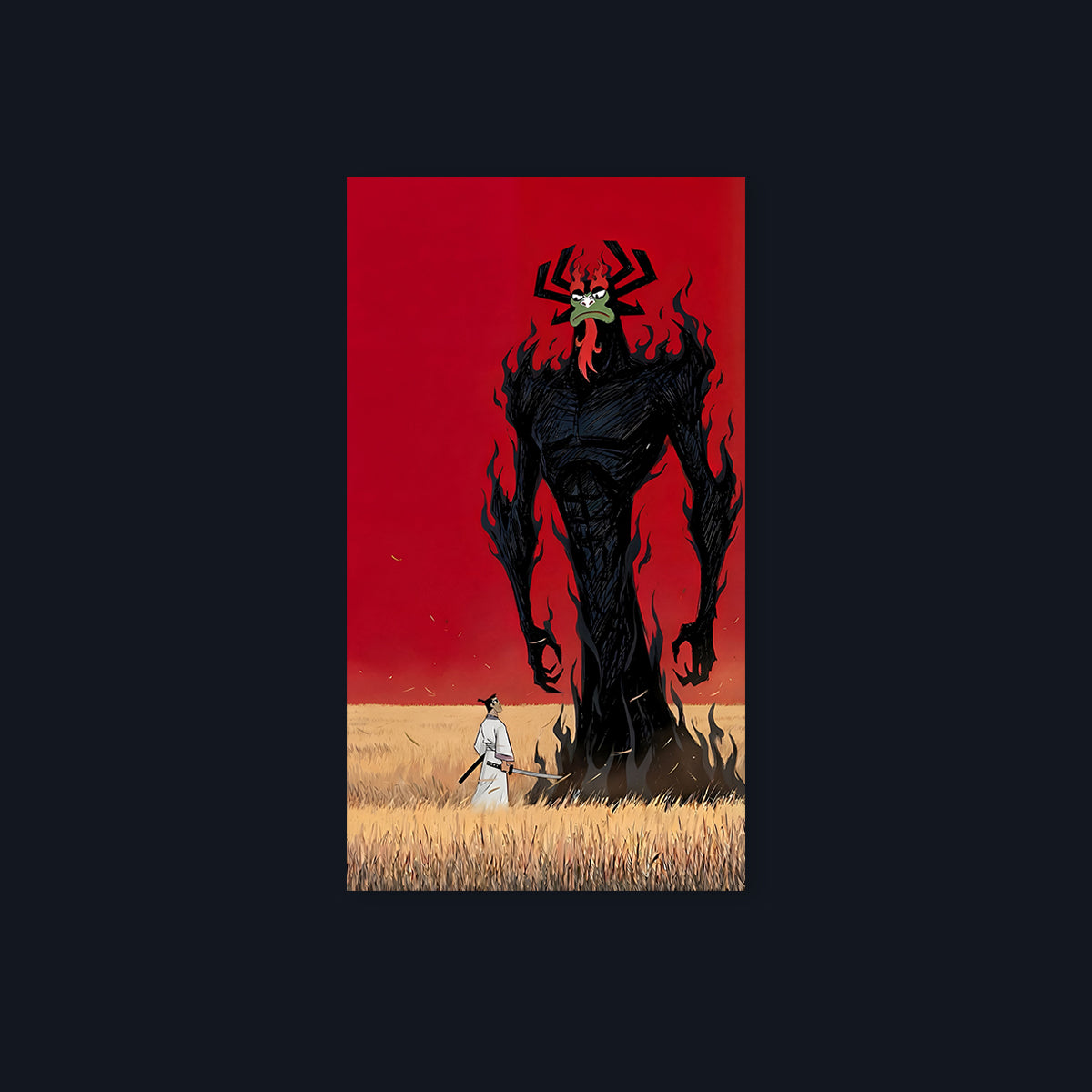 Spider Monster Red Sky Poster Sticker
