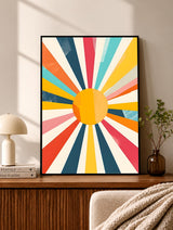 Sunburst Geometric Abstract Poster