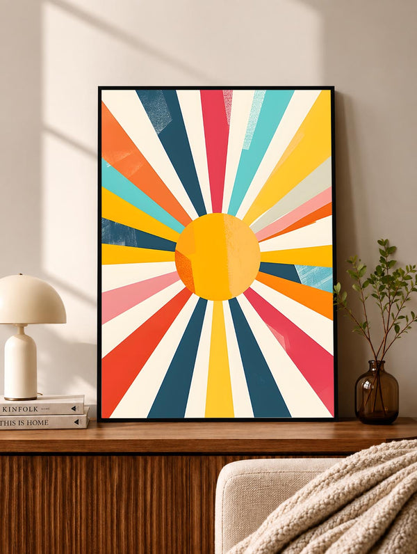 Sunburst Geometric Abstract Poster