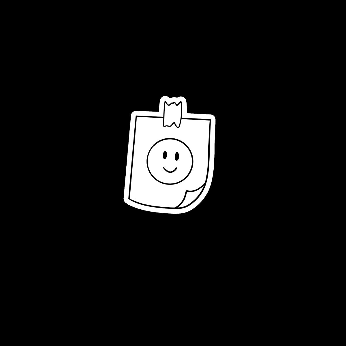 Taped Smiley Note Sticker