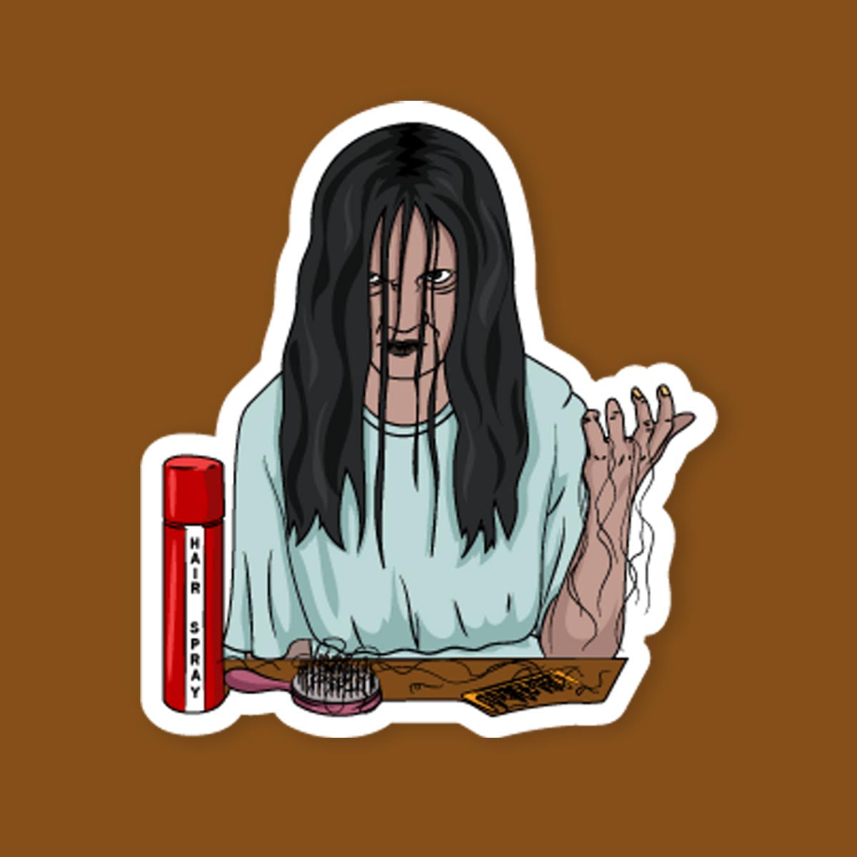 The Ring Samara Morgan Puzzled By Hair Sticker