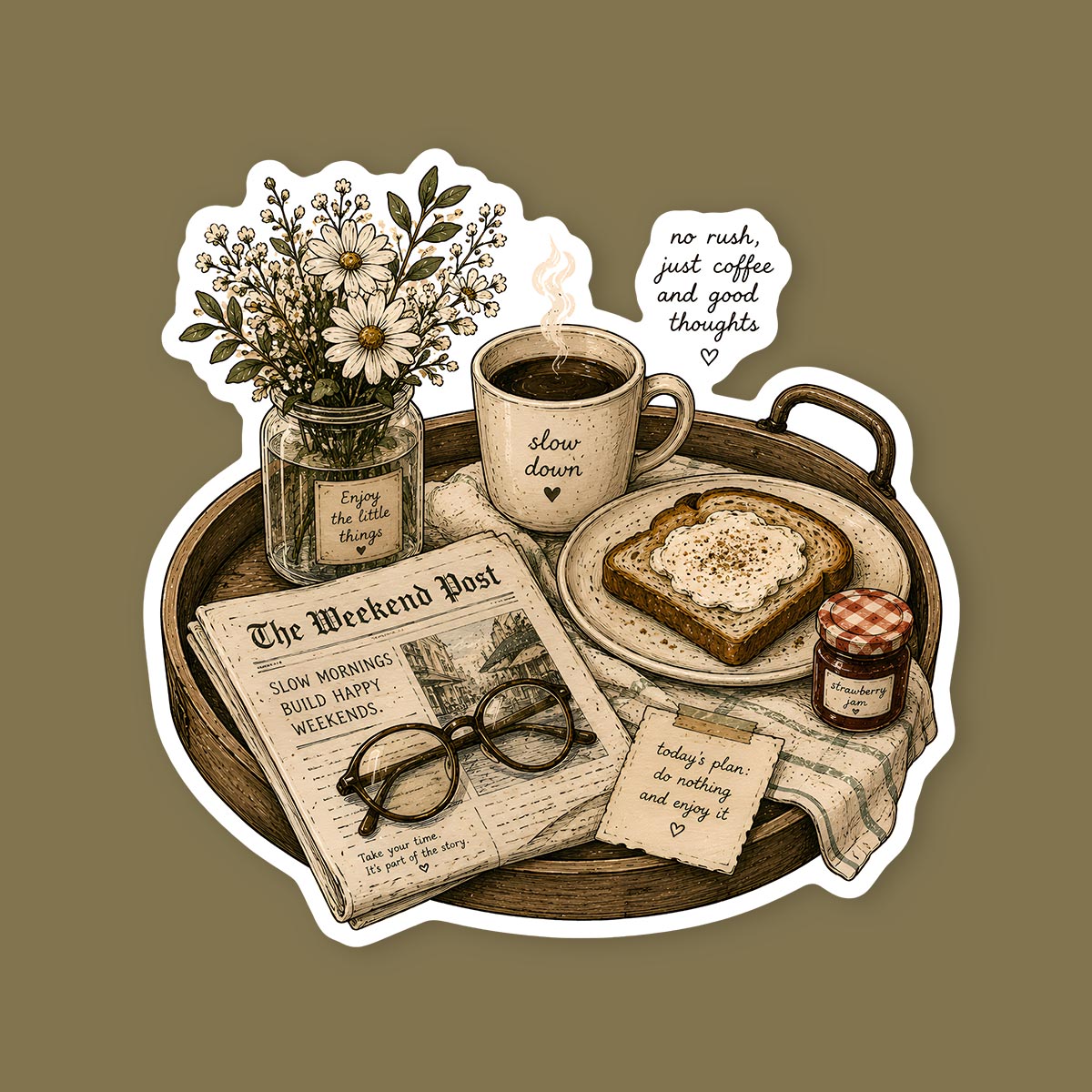 The Slow Coffee Morning Sticker