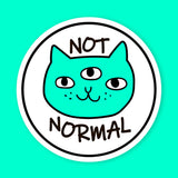 Three Eyed Cat Not Normal Sticker