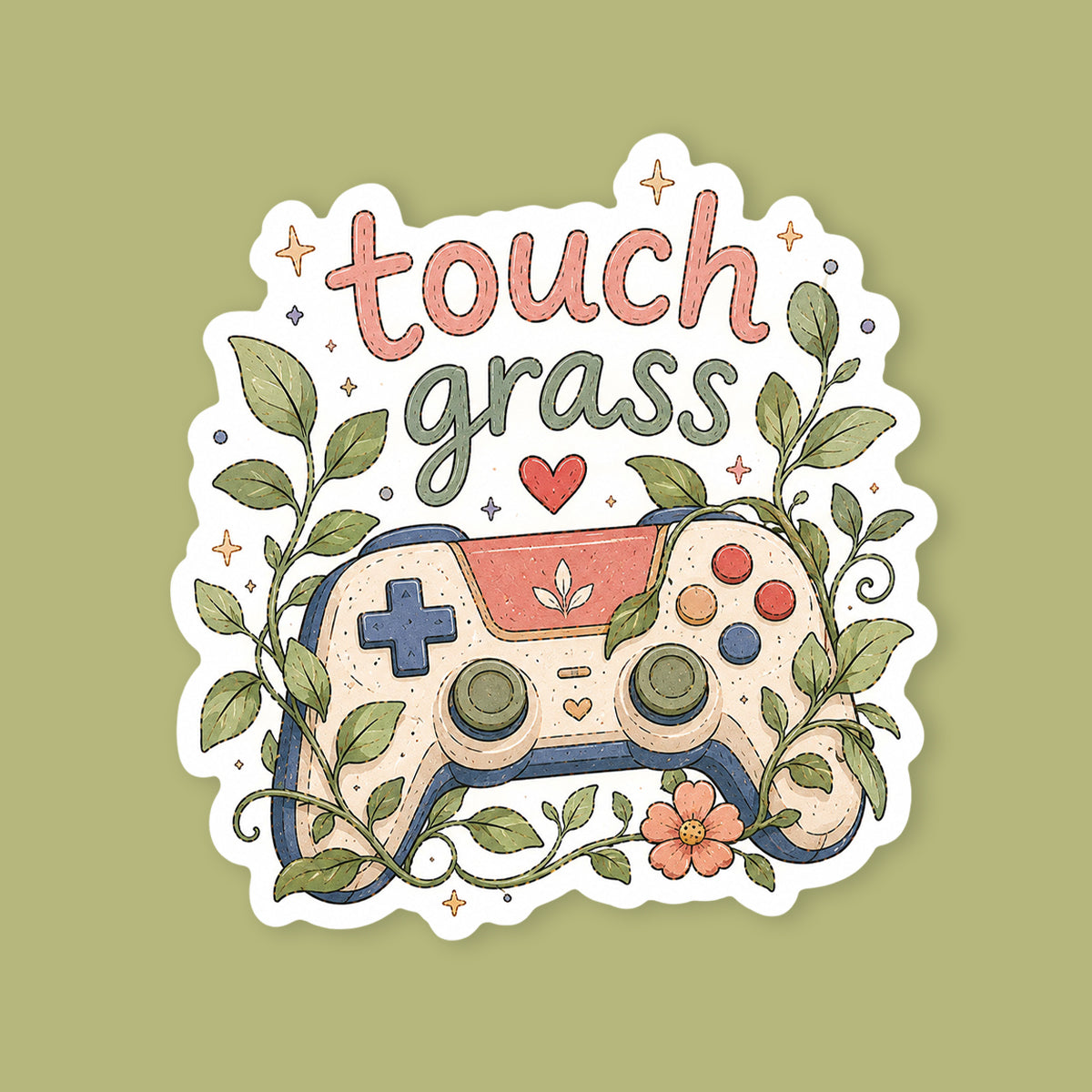 Touch Grass Gaming Controller Sticker