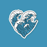 VSCO Ocean Wave Heart Sticker