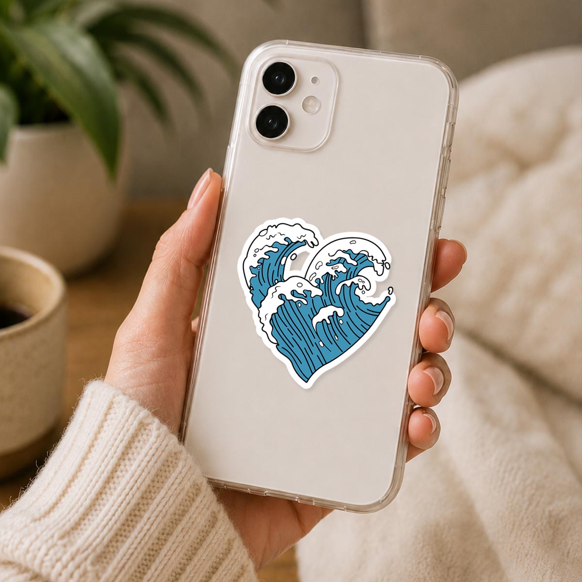 VSCO Ocean Wave Heart Sticker