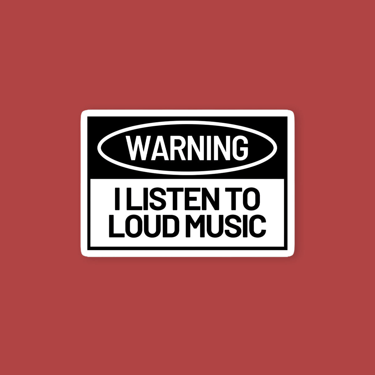 Warning Loud Music Sticker