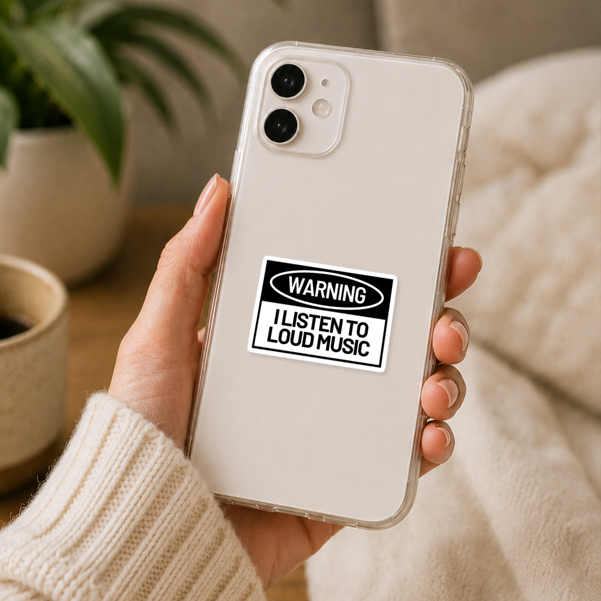 Warning Loud Music Sticker