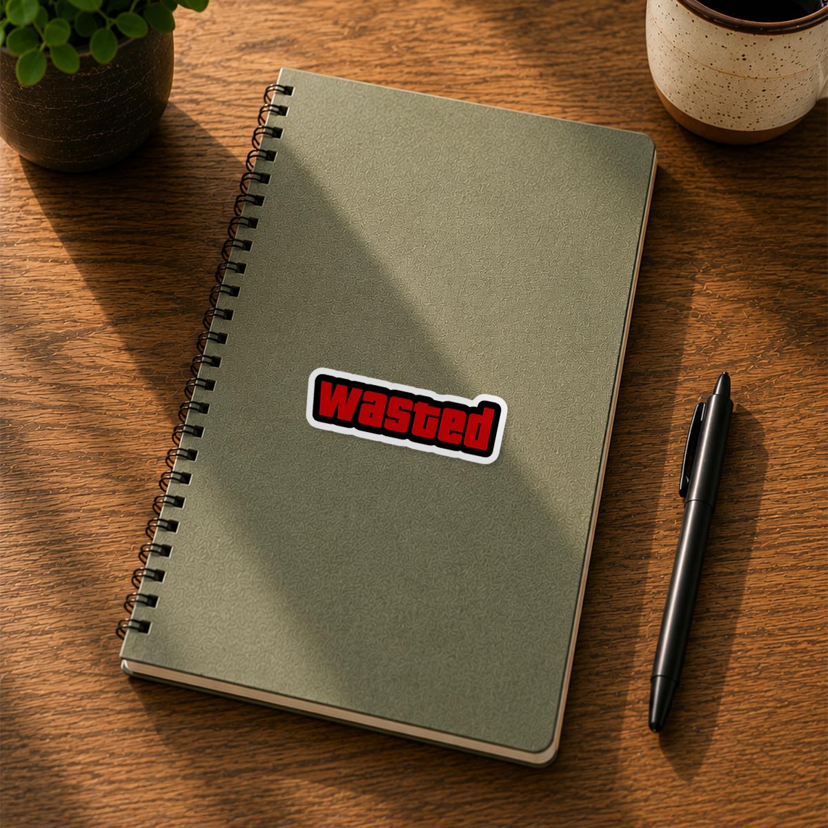Wasted Red Text Sticker