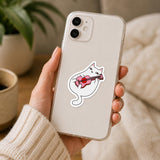 White Cat Guitar Sticker