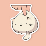 White Kawaii Kitten Sticker