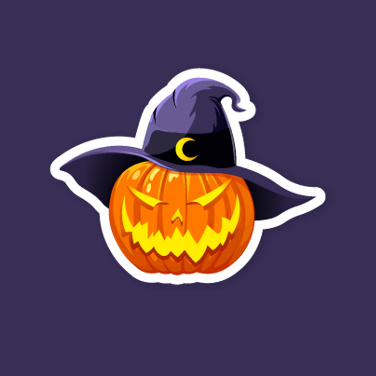 Witch Pumpkin Halloween Sticker