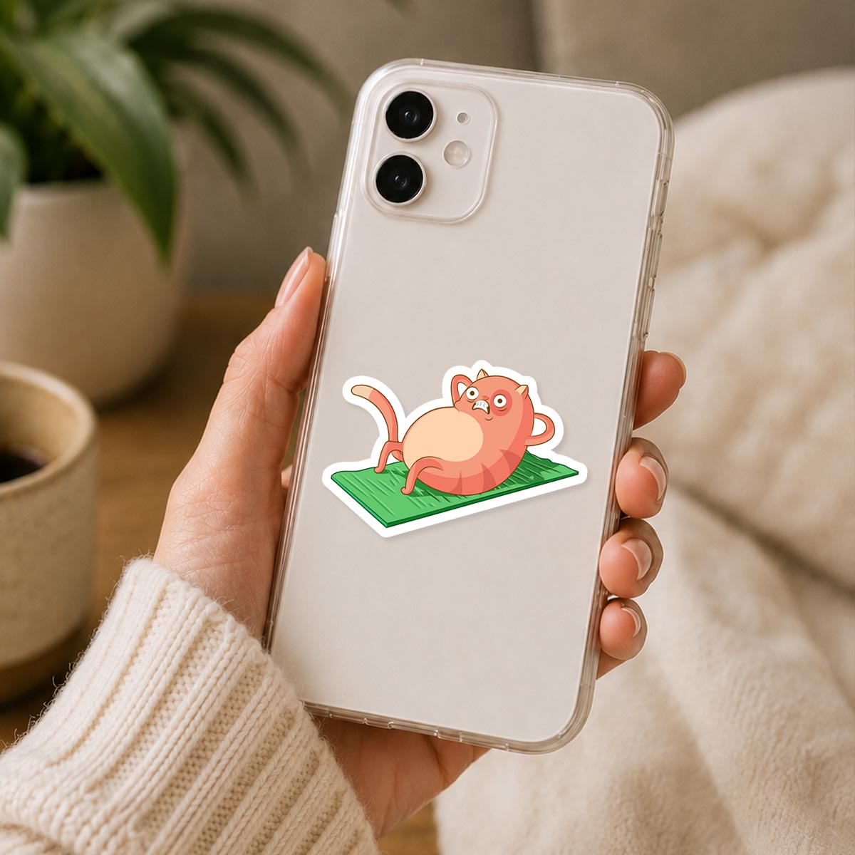 Workout Cat Sticker