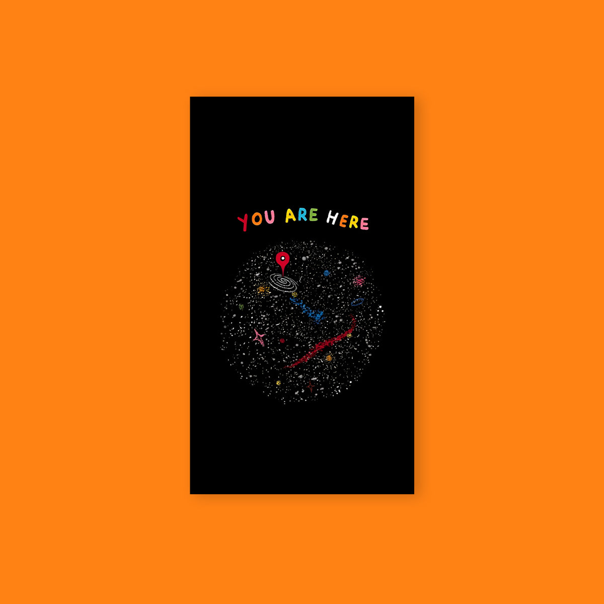 You Are Here Space Poster Sticker